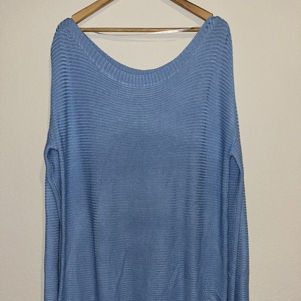 NWT John + Jenn woman's medium oversized Sweater blue knitted Dress casual